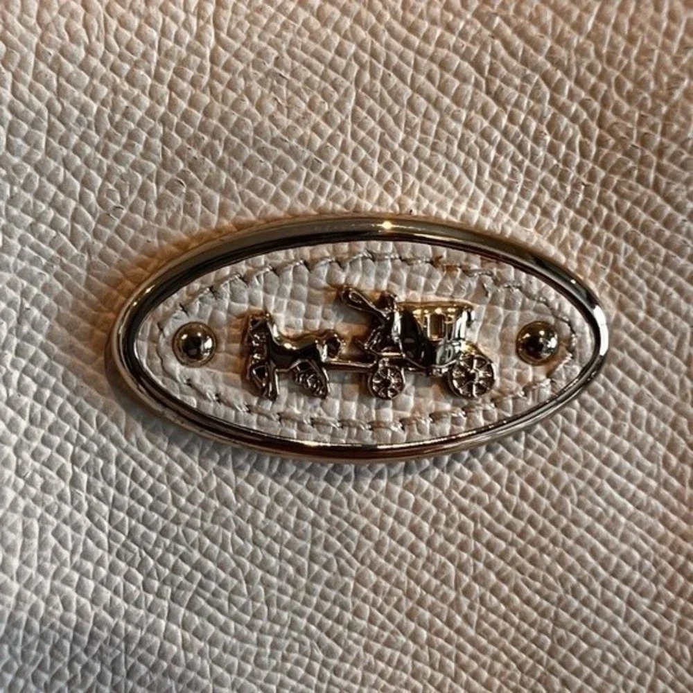 Coach Beige Leather Tote Bag